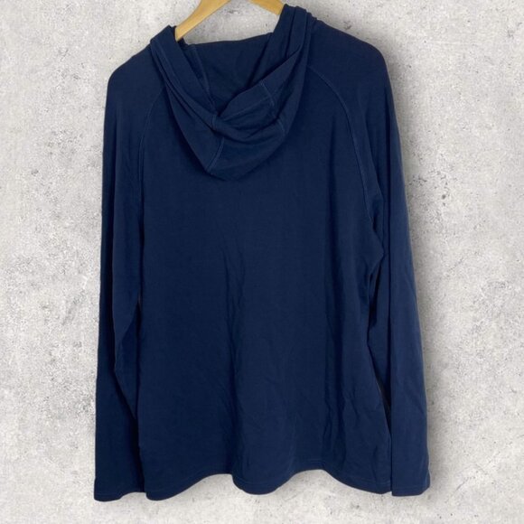 NEW Rhone Bolina Henley Hoodie Blue Size Large 2021 Lightweight Hooded Sweater L - Picture 4 of 14